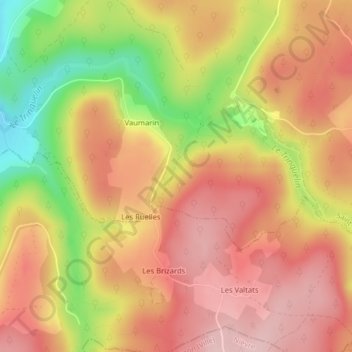 Mappa topografica L Hâte Vitaux, altitudine, rilievo