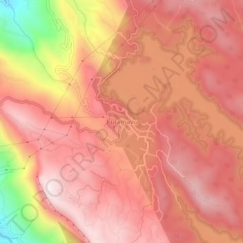 Mappa topografica Kulamavu, altitudine, rilievo