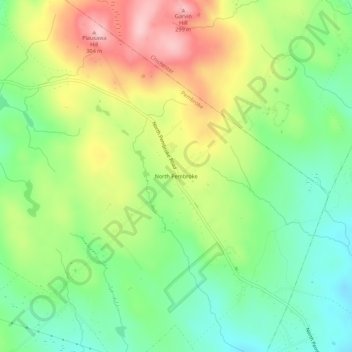 Mappa topografica North Pembroke, altitudine, rilievo
