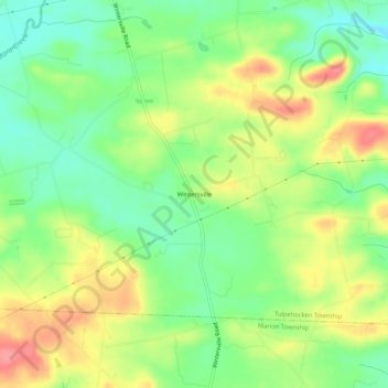 Mappa topografica Wintersville, altitudine, rilievo
