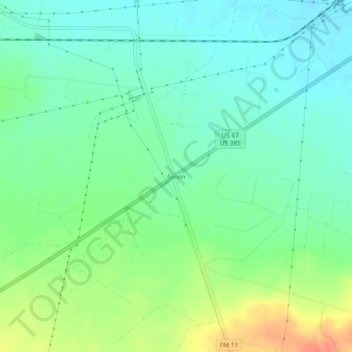Mappa topografica Girvin, altitudine, rilievo