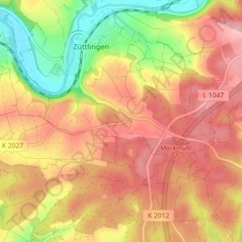Mappa topografica Ernstein, altitudine, rilievo