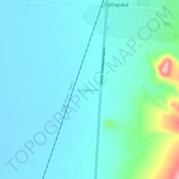 Mappa topografica Andamarca, altitudine, rilievo
