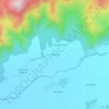 Mappa topografica Lo Moscoso, altitudine, rilievo