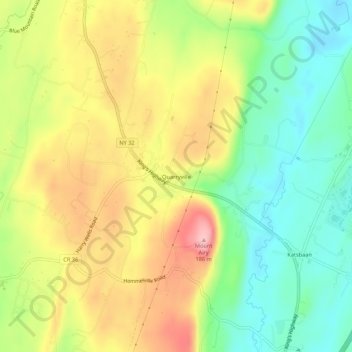 Mappa topografica Quarryville, altitudine, rilievo