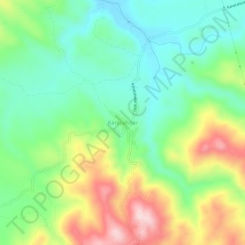 Mappa topografica Karacahisar, altitudine, rilievo