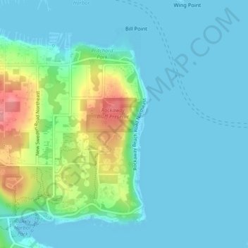 Mappa topografica Seattle viewpoint, altitudine, rilievo