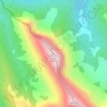Mappa topografica Mount Shark, altitudine, rilievo