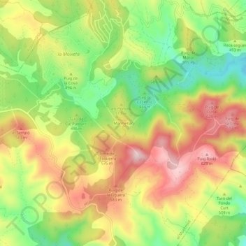 Mappa topografica Marmellar, altitudine, rilievo