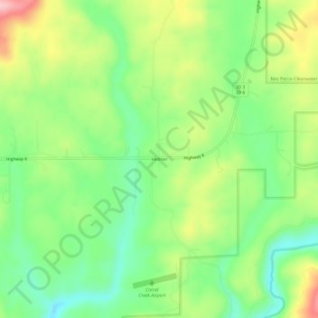 Mappa topografica Helmer, altitudine, rilievo