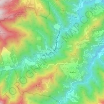 Mappa topografica Berleta, altitudine, rilievo