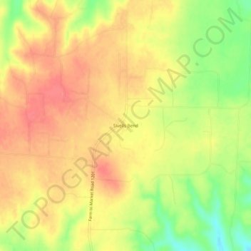 Mappa topografica Sivells Bend, altitudine, rilievo