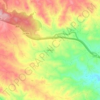 Mappa topografica Henares, altitudine, rilievo