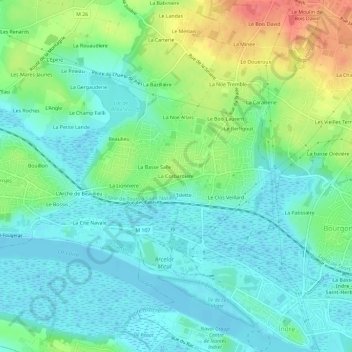 Mappa topografica La Corbardiere, altitudine, rilievo
