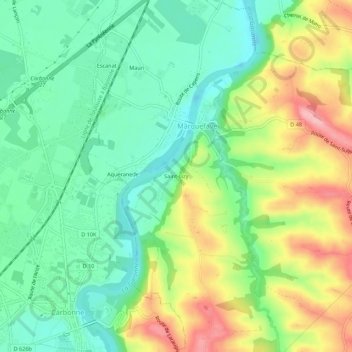 Mappa topografica Saint-Lizy, altitudine, rilievo