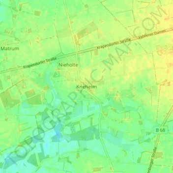Mappa topografica Kneheim, altitudine, rilievo