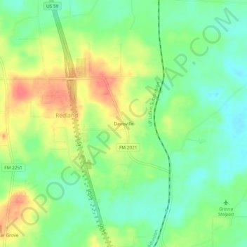 Mappa topografica Davisville, altitudine, rilievo