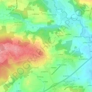 Mappa topografica L'Enclos, altitudine, rilievo