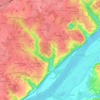 Mappa topografica Le Cerny, altitudine, rilievo