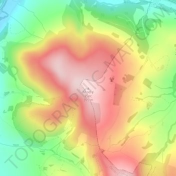 Mappa topografica Moel y Parc, altitudine, rilievo