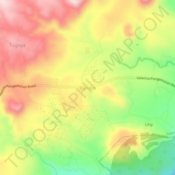 Mappa topografica Barobo, altitudine, rilievo