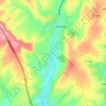 Mappa topografica Rosamel, altitudine, rilievo