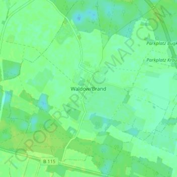 Mappa topografica Waldow/Brand, altitudine, rilievo