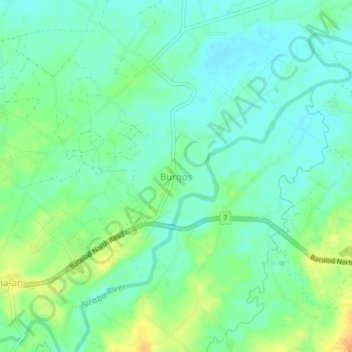 Mappa topografica Burgos, altitudine, rilievo