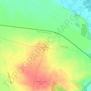 Mappa topografica Saalberg, altitudine, rilievo