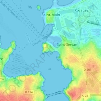 Mappa topografica Alet, altitudine, rilievo
