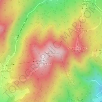 Mappa topografica Toter Mann, altitudine, rilievo
