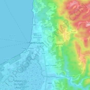 Mappa topografica Desmarais, altitudine, rilievo