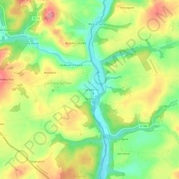 Mappa topografica La Gare, altitudine, rilievo
