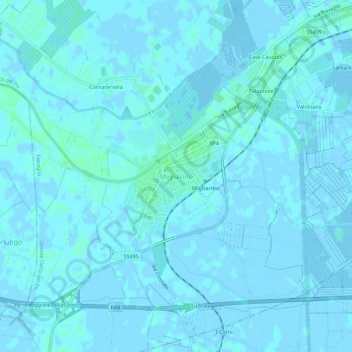 Mappa topografica Migliarino, altitudine, rilievo