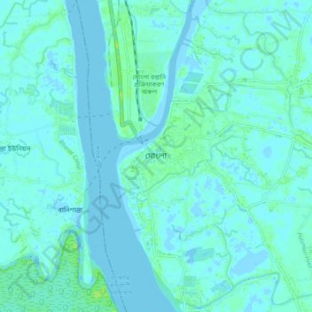Mappa topografica Mongla, altitudine, rilievo