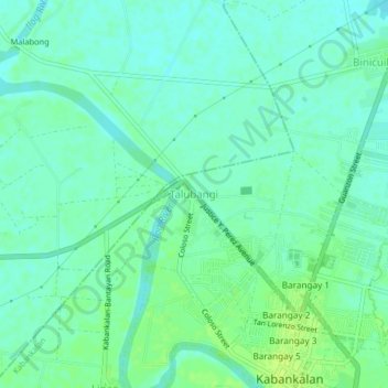 Mappa topografica Talubangi, altitudine, rilievo