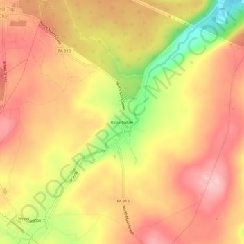 Mappa topografica Robertsdale, altitudine, rilievo