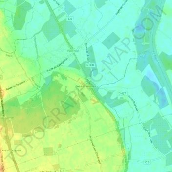 Mappa topografica Saint-Christophe, altitudine, rilievo