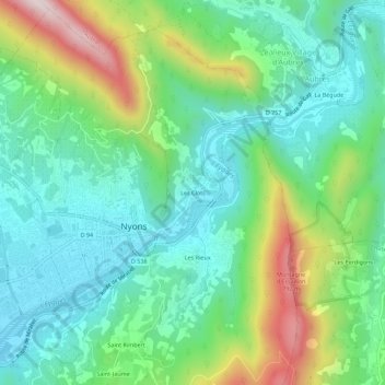 Mappa topografica Les Clots, altitudine, rilievo