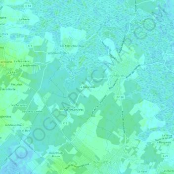 Mappa topografica La Morinière, altitudine, rilievo
