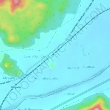 Mappa topografica Gurunāthpuram, altitudine, rilievo