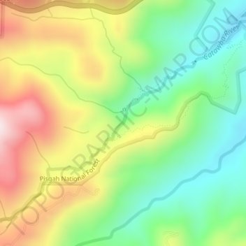 Mappa topografica Catawba Falls, altitudine, rilievo