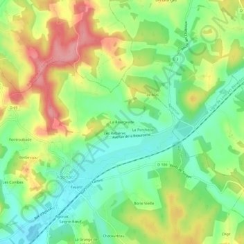 Mappa topografica La Bourgeade, altitudine, rilievo