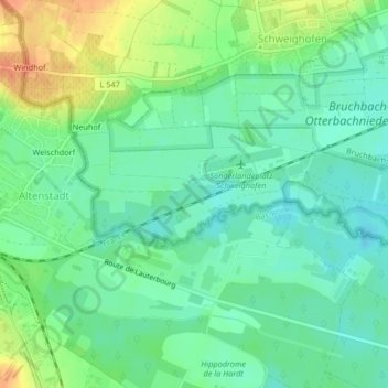 Mappa topografica Der Auborn, altitudine, rilievo