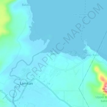 Mappa topografica Bato, altitudine, rilievo
