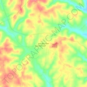 Mappa topografica New Marshfield, altitudine, rilievo
