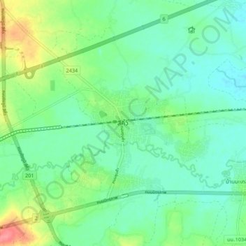 Mappa topografica Sikhio, altitudine, rilievo