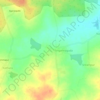 Mappa topografica Kokkonda, altitudine, rilievo