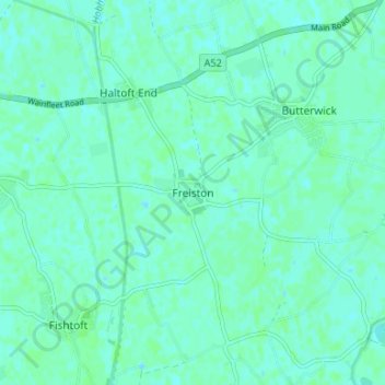 Mappa topografica Freiston, altitudine, rilievo