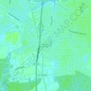 Mappa topografica Battlewood Meadows, altitudine, rilievo